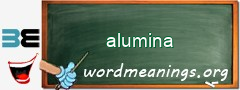 WordMeaning blackboard for alumina